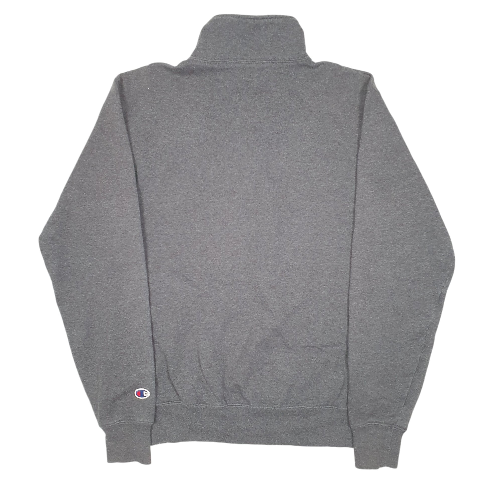 Mens Grey Champion Central Washington College USA Spellout Quarter Zip Jumper