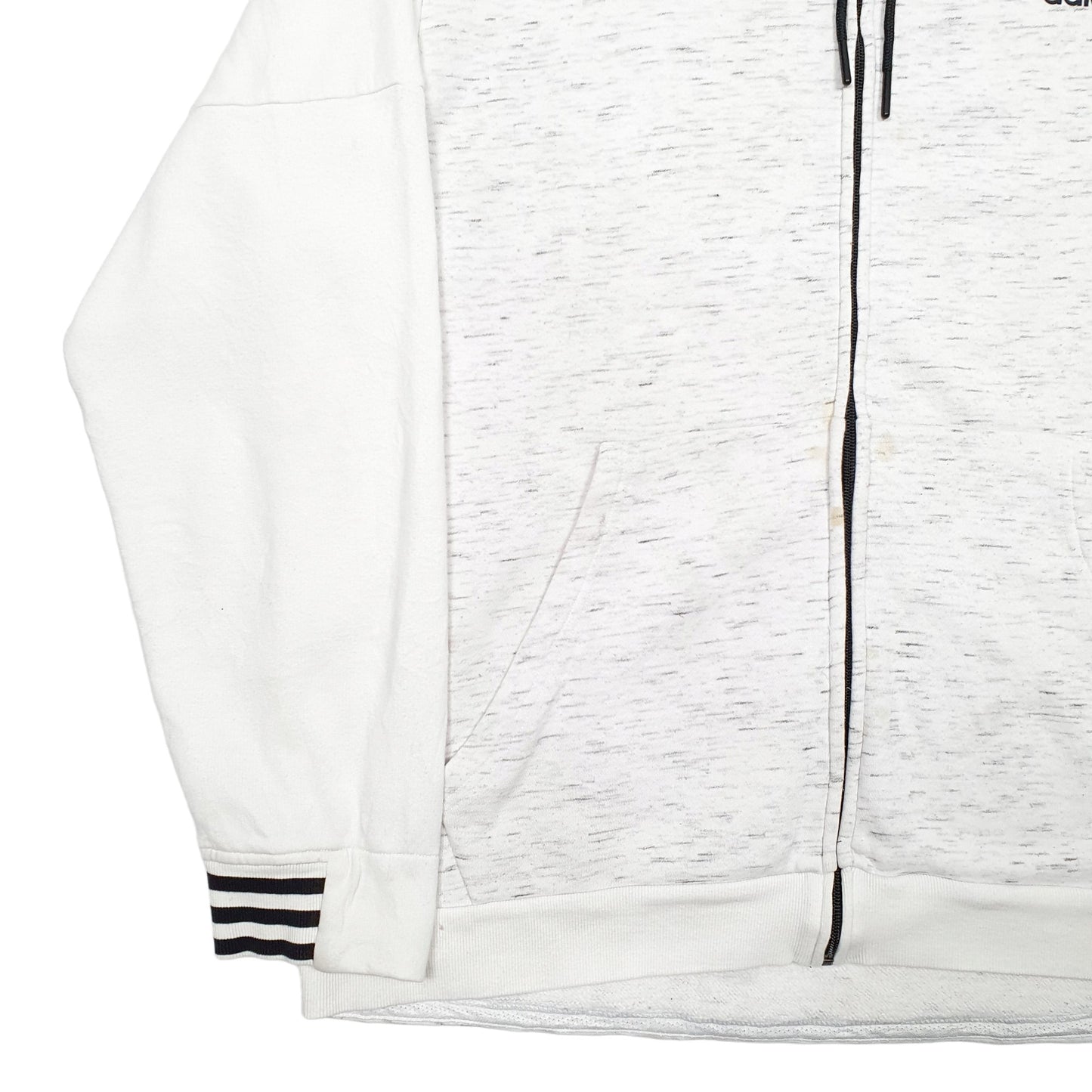 Mens White Adidas  Full Zip Jumper