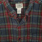 Mens Grey L.L.Bean Tall Flannel Overshirt Long Sleeve Shirt