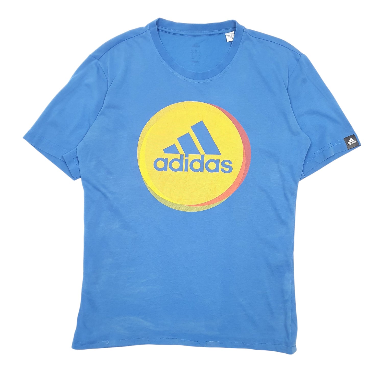 Mens Blue Adidas Circle Logo Short Sleeve T Shirt