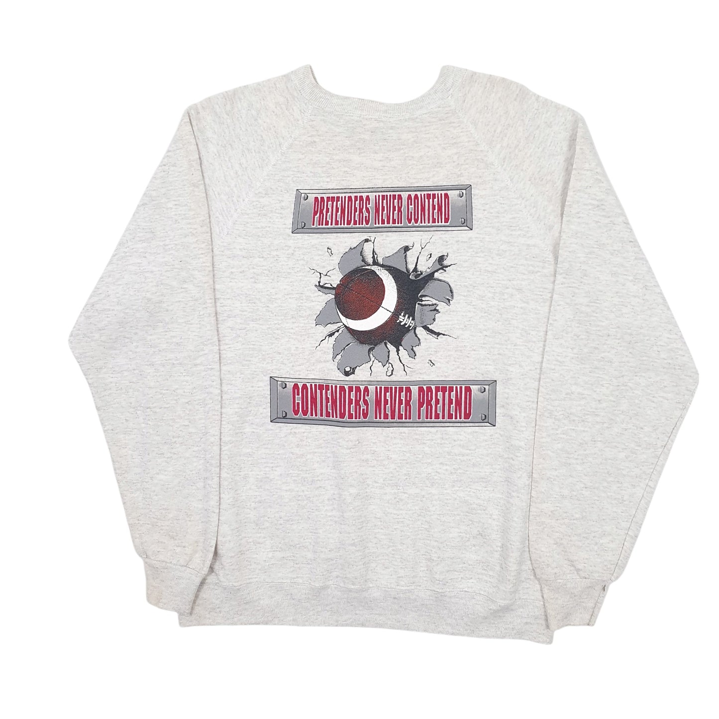 Mens Grey Lee Vintage 1990s Made in USA Alabama USA College Crewneck Jumper