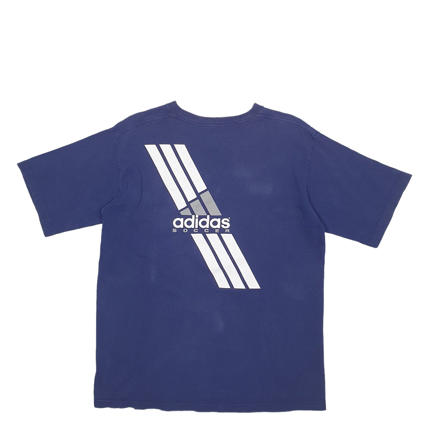 Mens Navy Adidas Spellout Soccer Short Sleeve T Shirt
