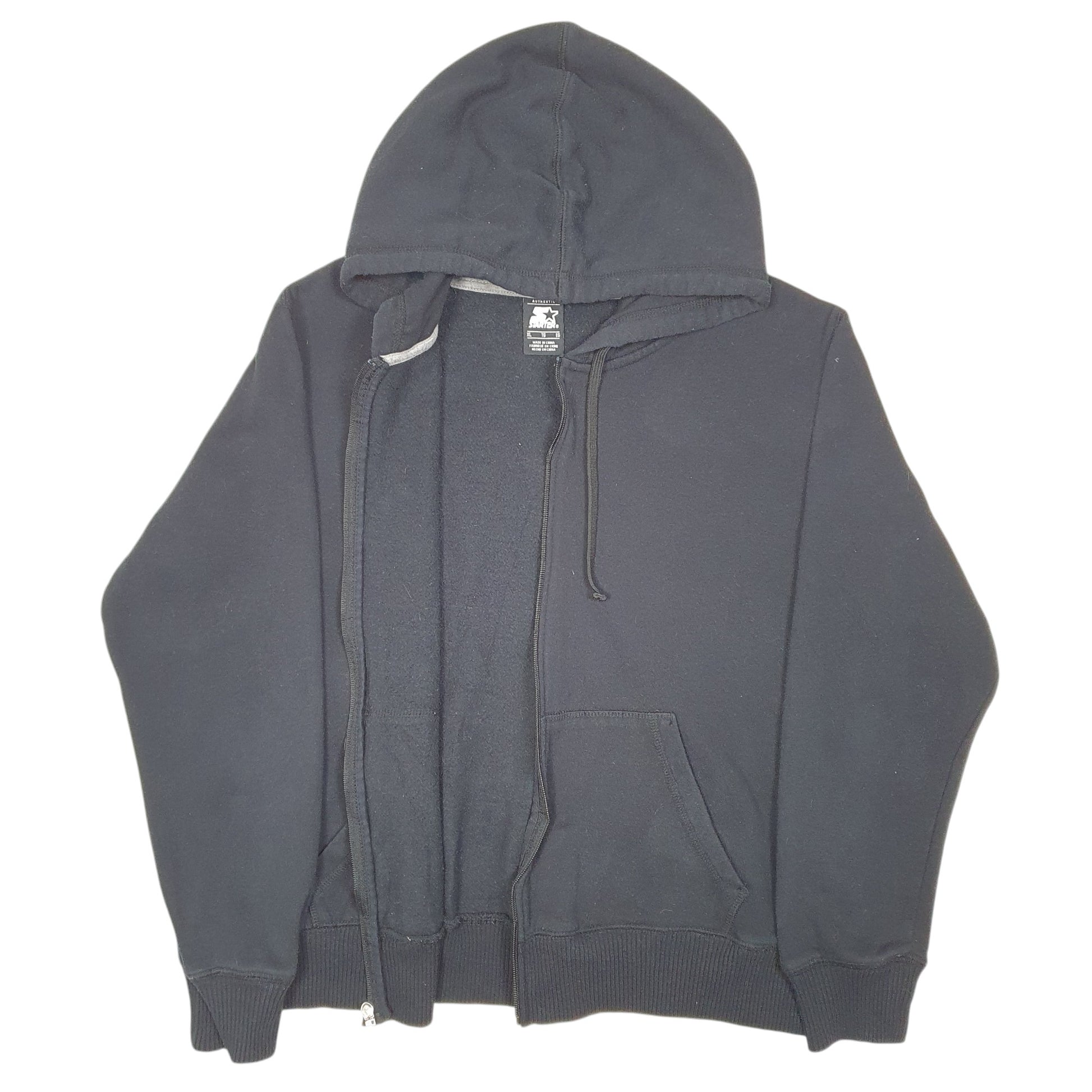 Womens Black Starter Hoodie Full Zip Jumper