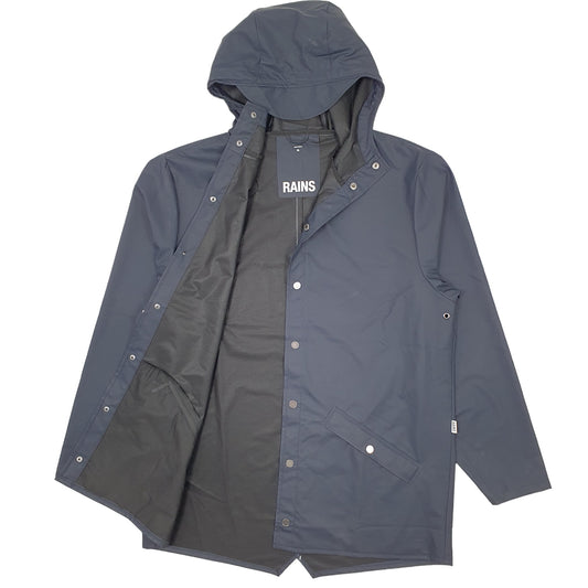 Mens Navy RAINS Fishtail Parka Hooded  Coat