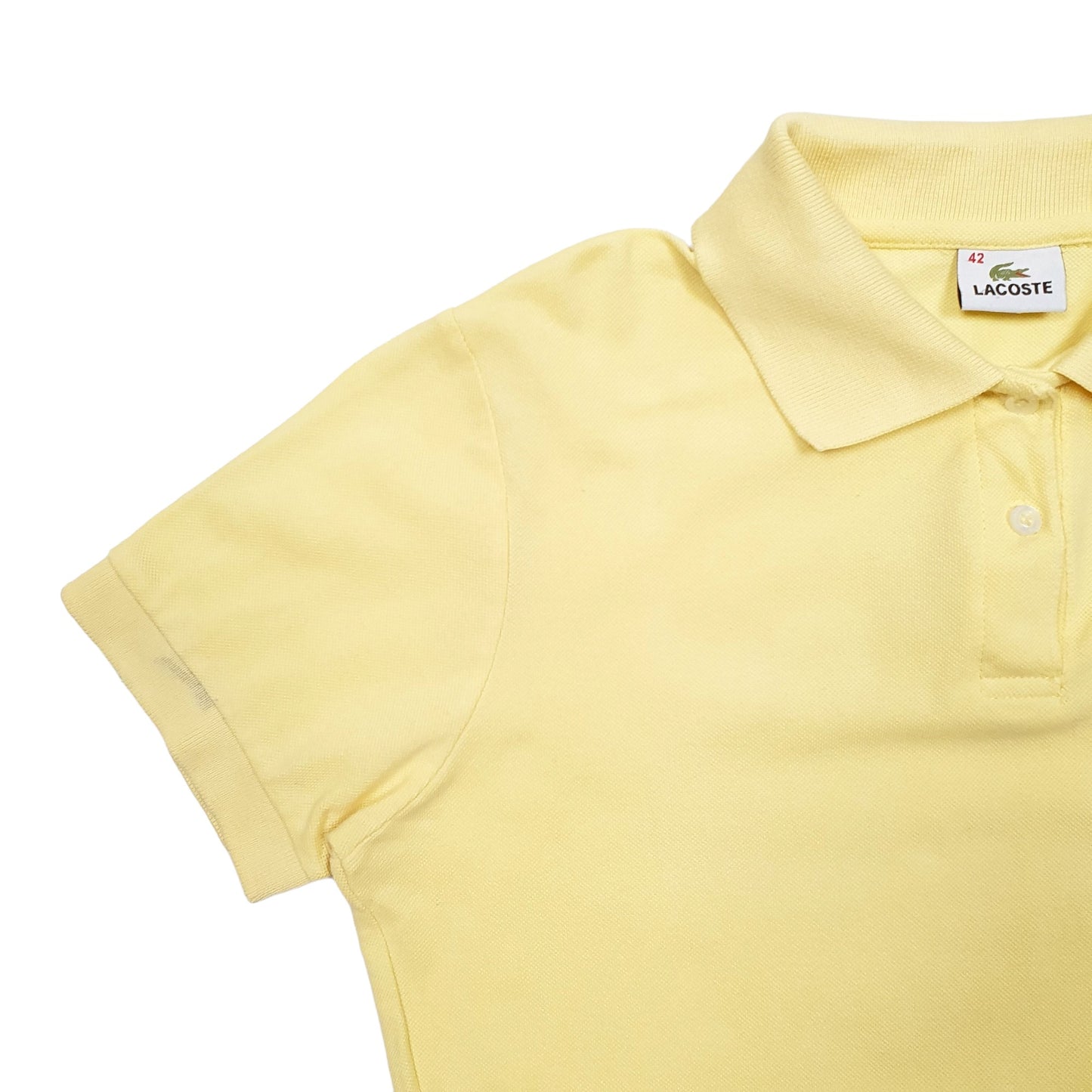 Womens Yellow Lacoste  Short Sleeve Polo Shirt