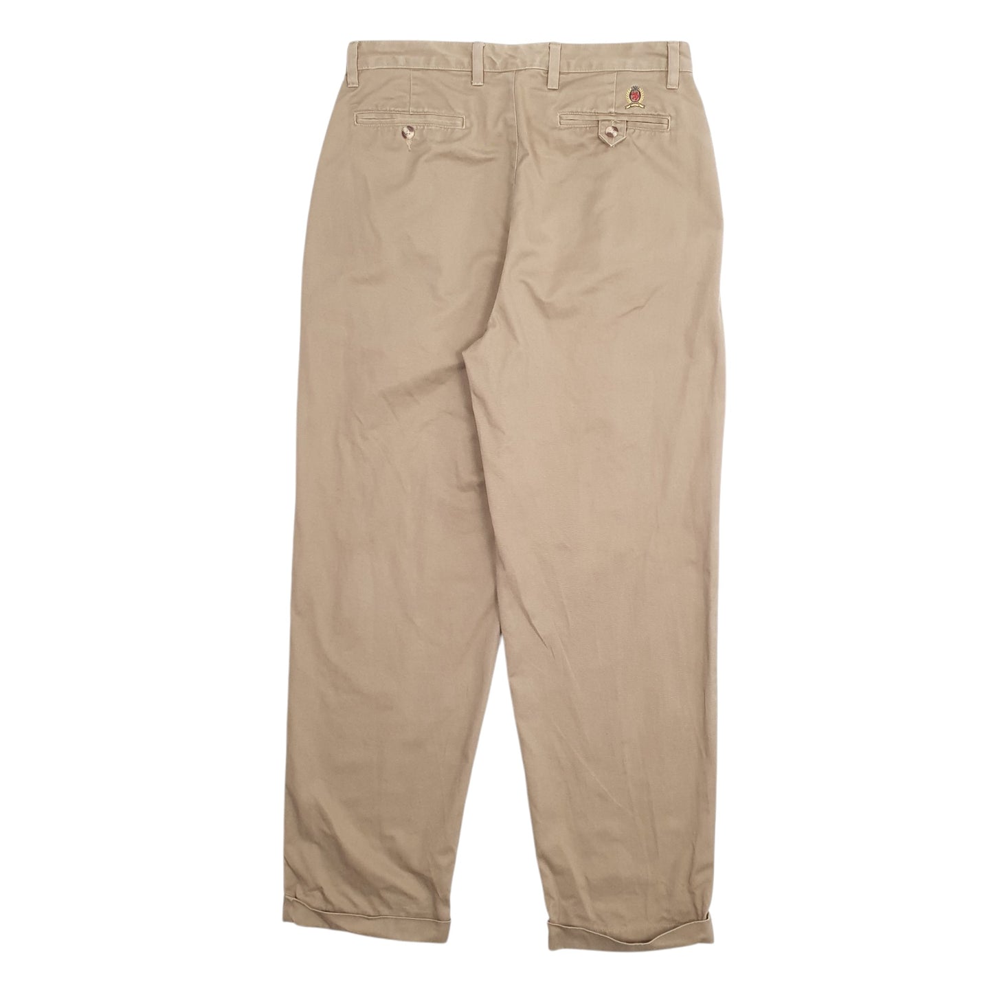 Mens Beige Tommy Hilfiger Double Pleated Chino Trousers