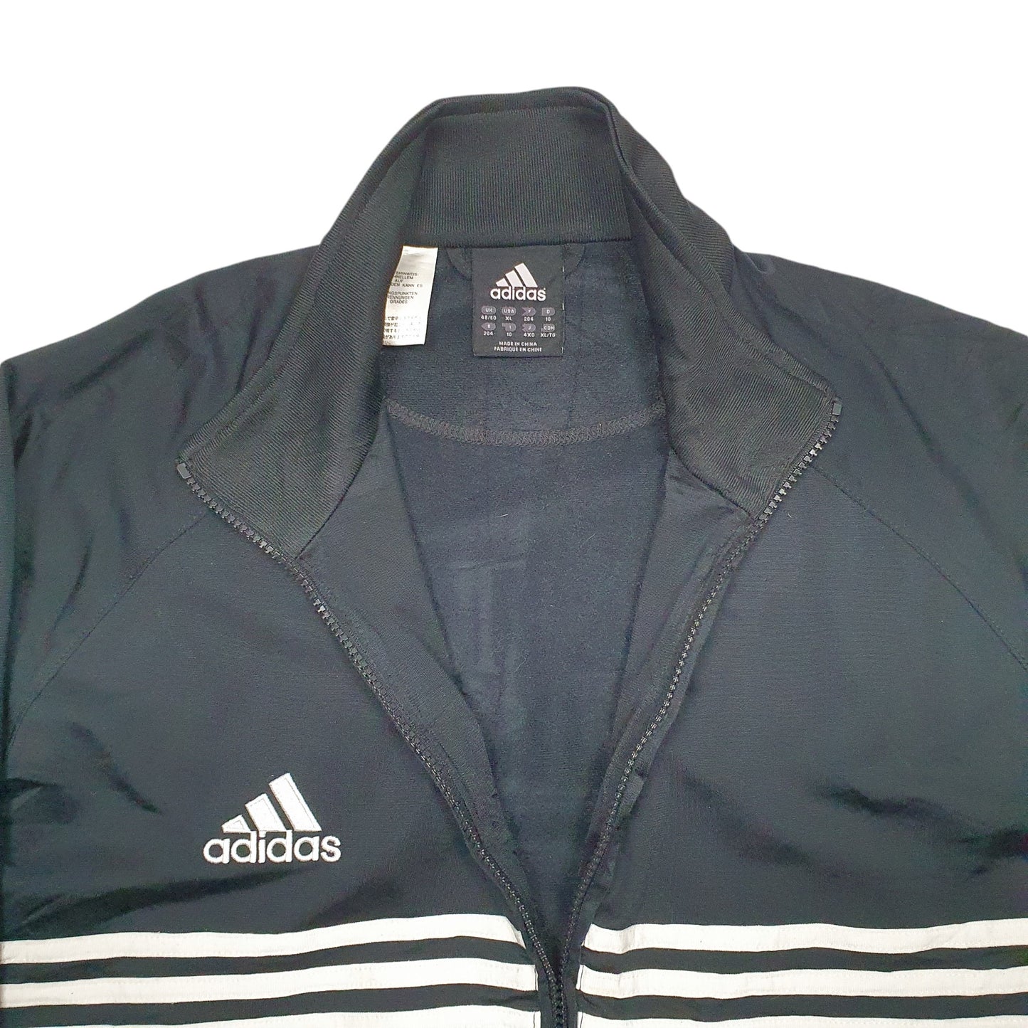 Mens Black Adidas Track Top Sport Full Zip Jumper