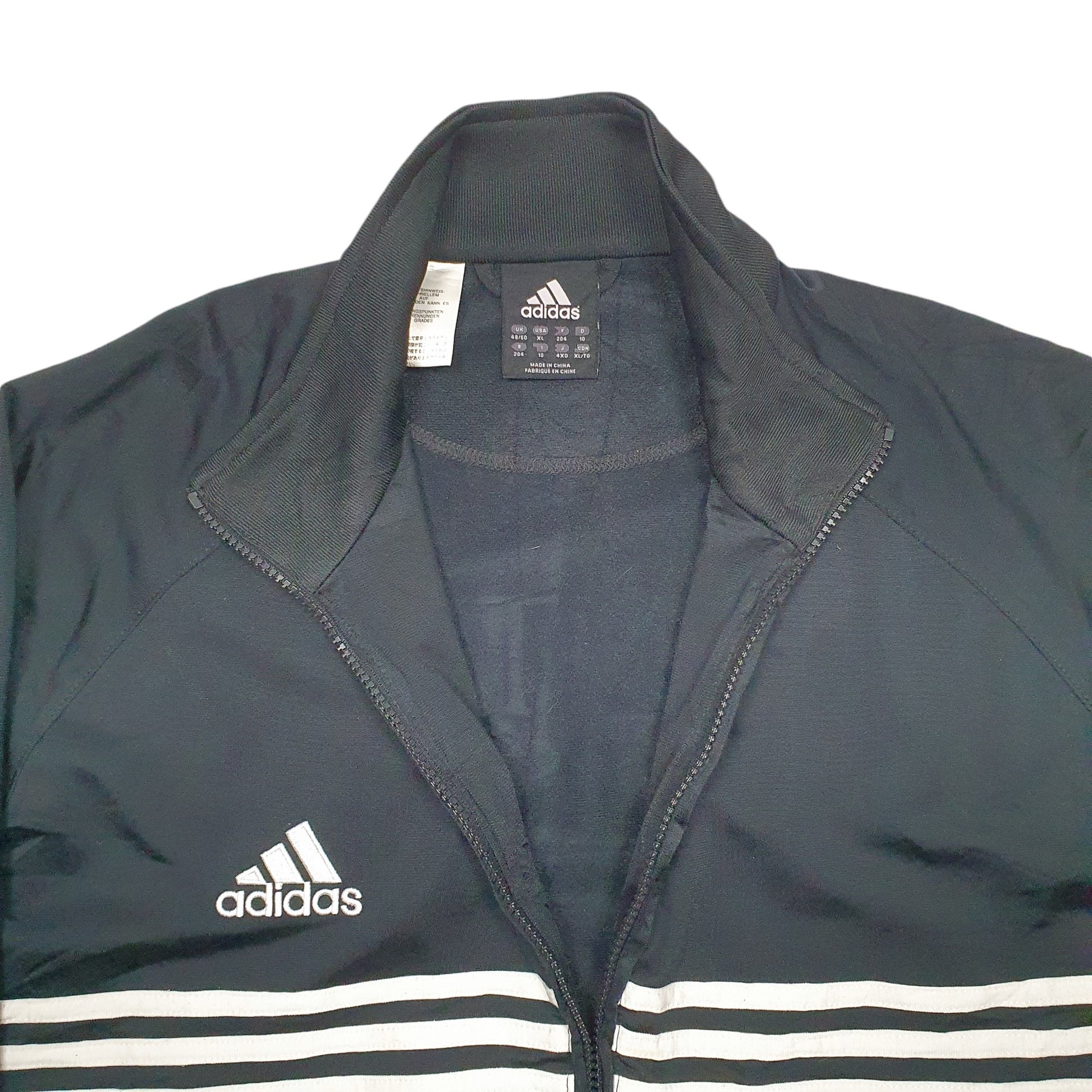 Mens Black Adidas Track Top Sport Full Zip Jumper