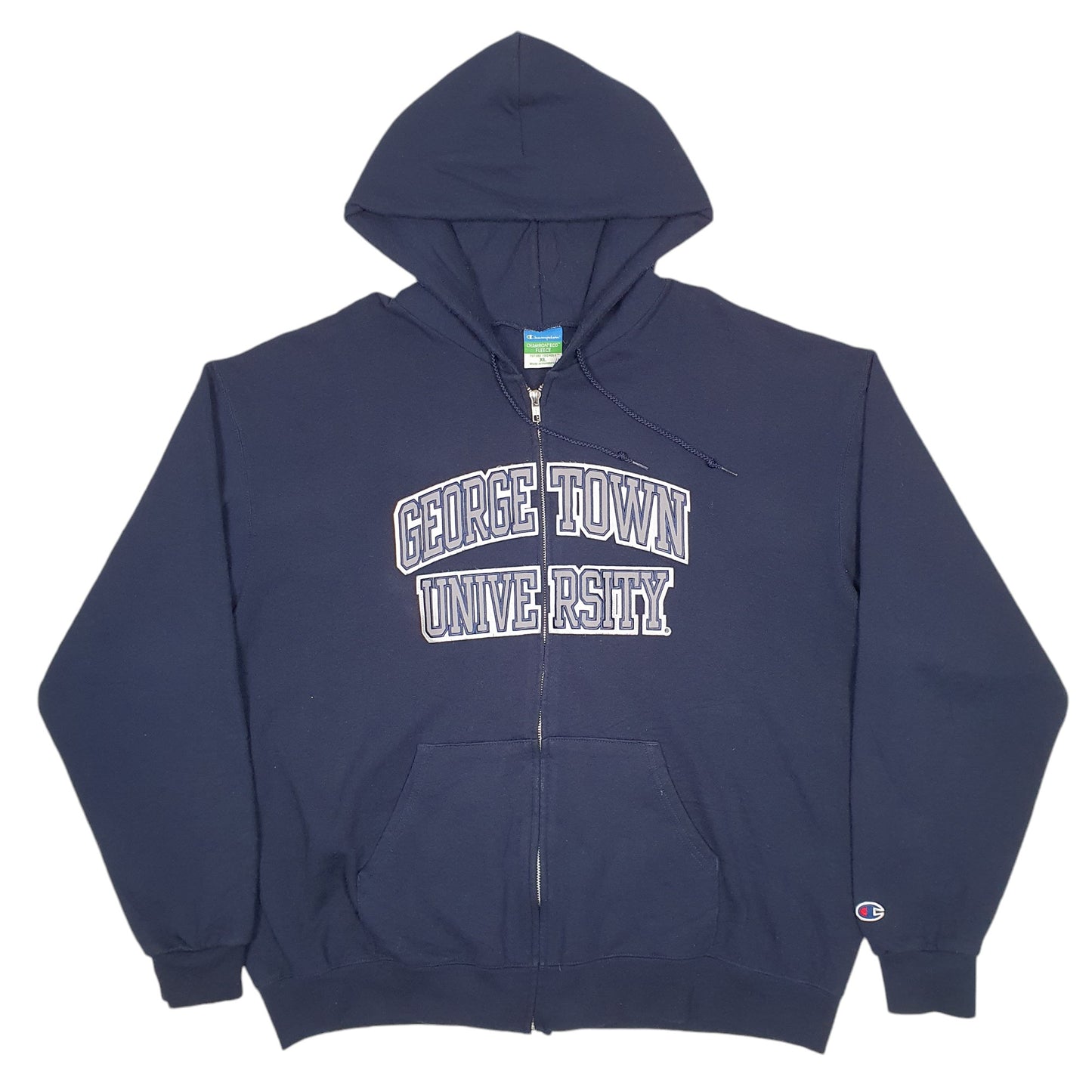 Mens Navy Champion George Town University Spellout Full Zip Jumper