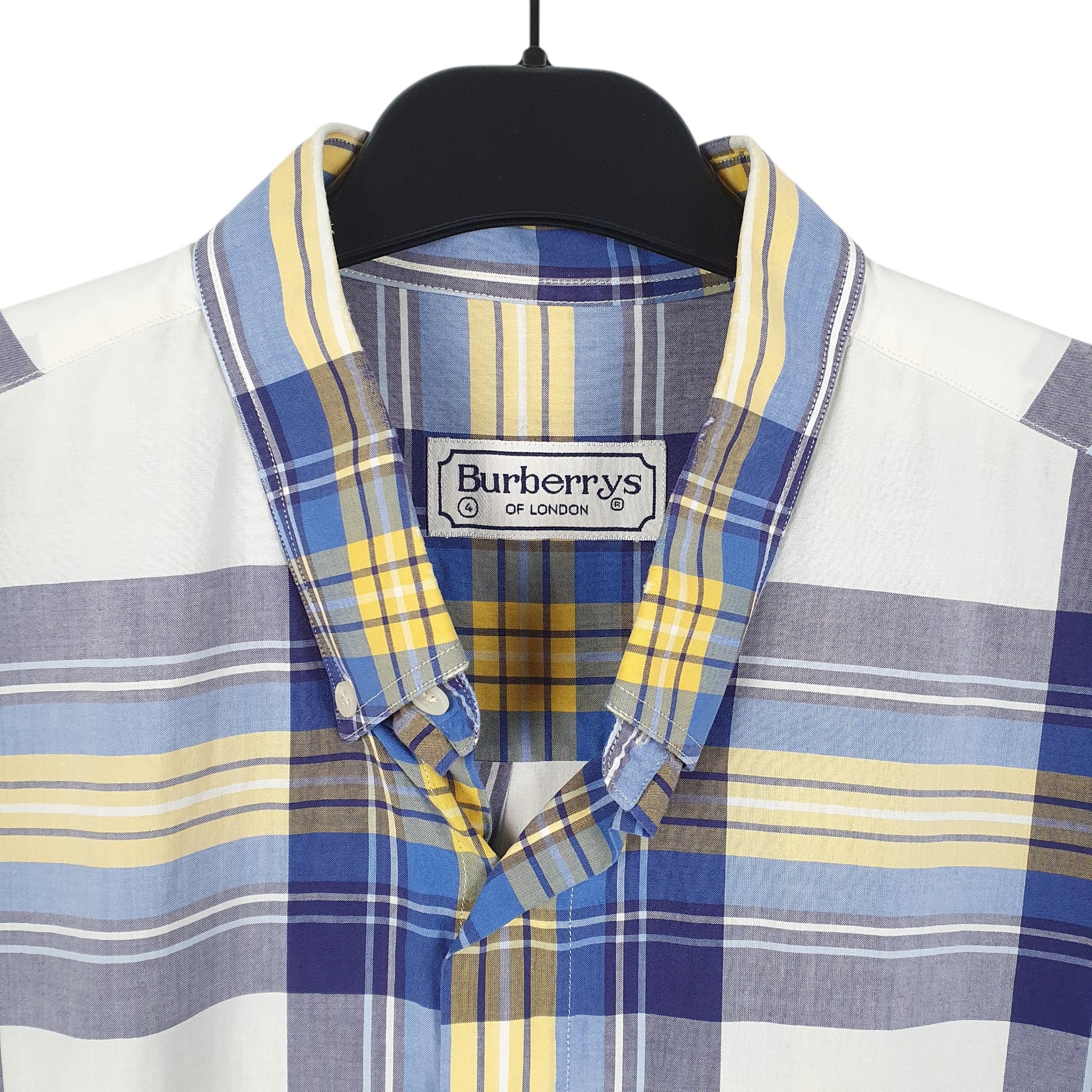 Mens White Burberry  Short Sleeve Shirt