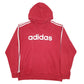 Mens Red Adidas Spellout Hoodie Jumper