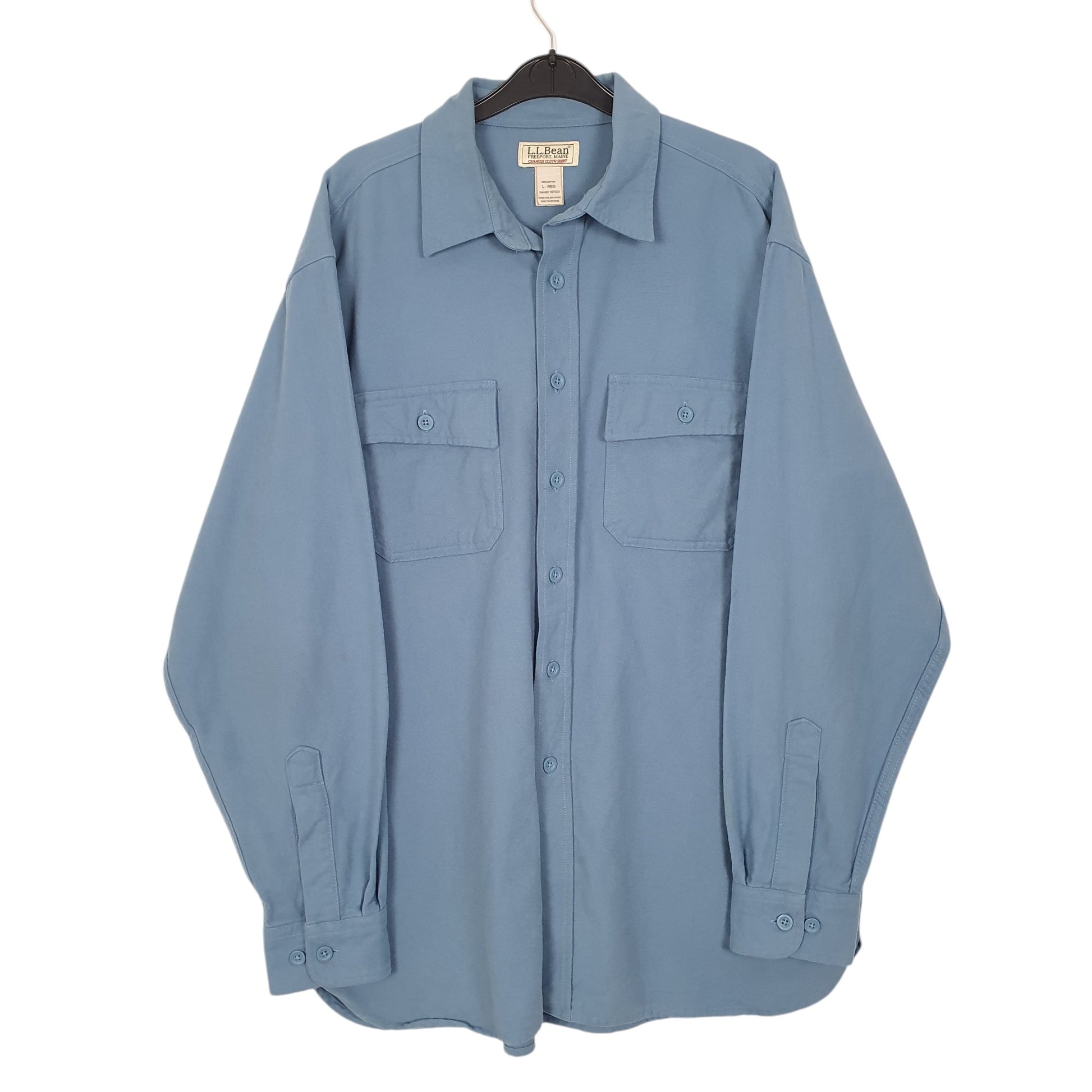 Mens Blue L.L.Bean Chamois Overshirt Long Sleeve Shirt