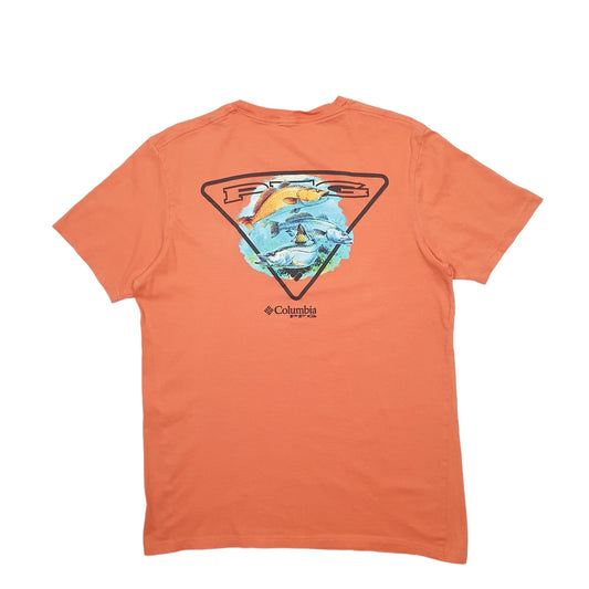 Mens Orange Columbia Sportswear PFG Short Sleeve T Shirt