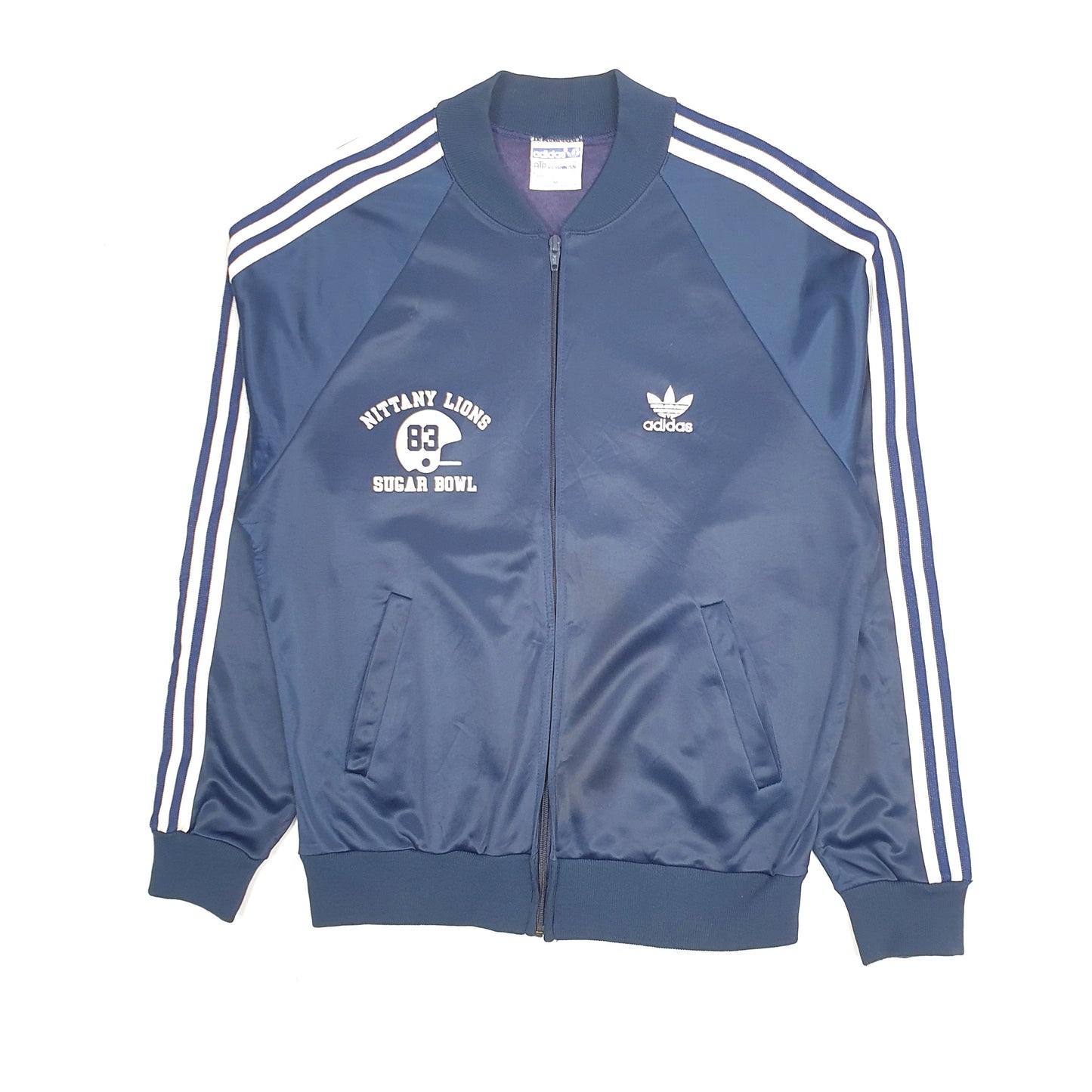 Mens Navy Adidas Vintage 1980s 83 Keyrolan Penn State Nittany Lions Sugar Bowl Full Zip Coat