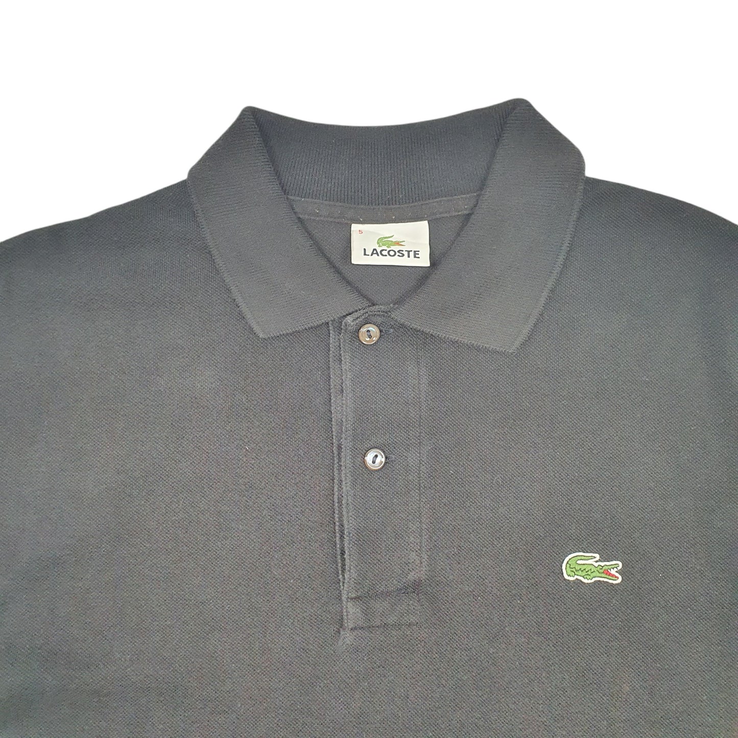 Mens Black Lacoste  Short Sleeve Polo Shirt