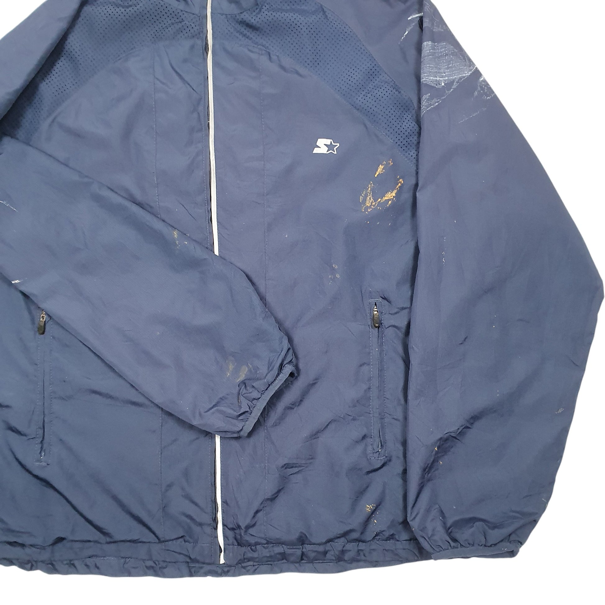 Mens Navy Starter  Full Zip Coat