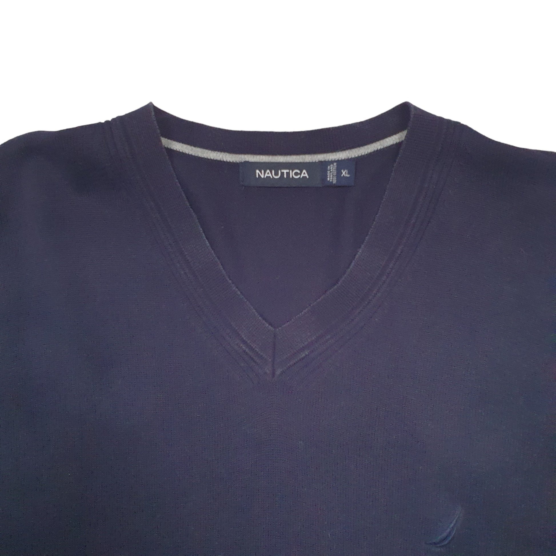 Mens Navy Nautica Knit Quarter Zip Jumper