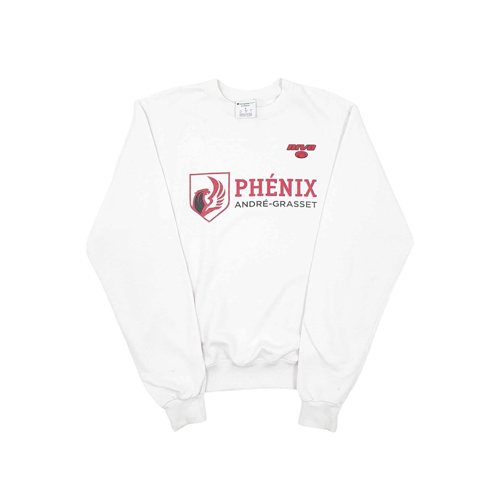 Mens White Champion Phénix Crewneck Jumper