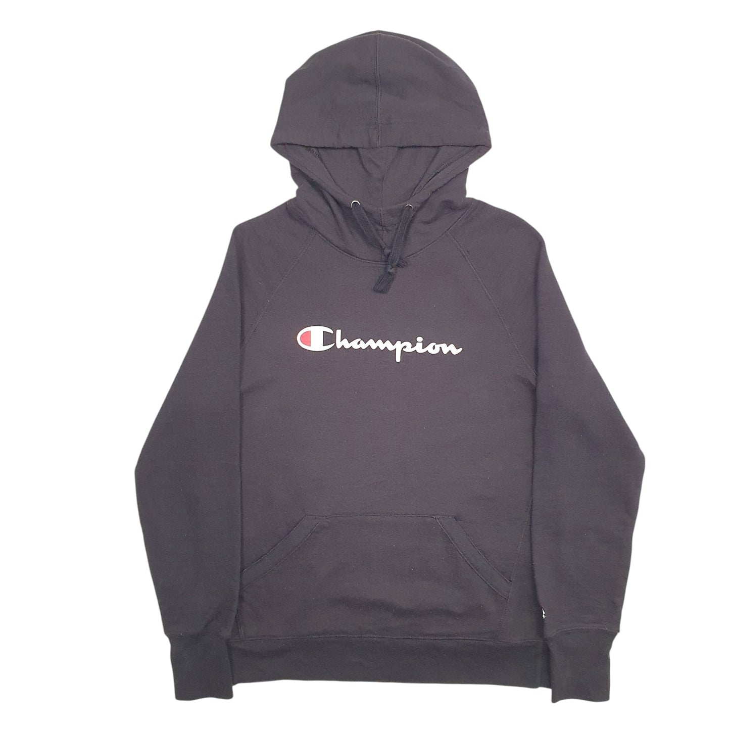Womens Black Champion Spellout Hoodie Jumper