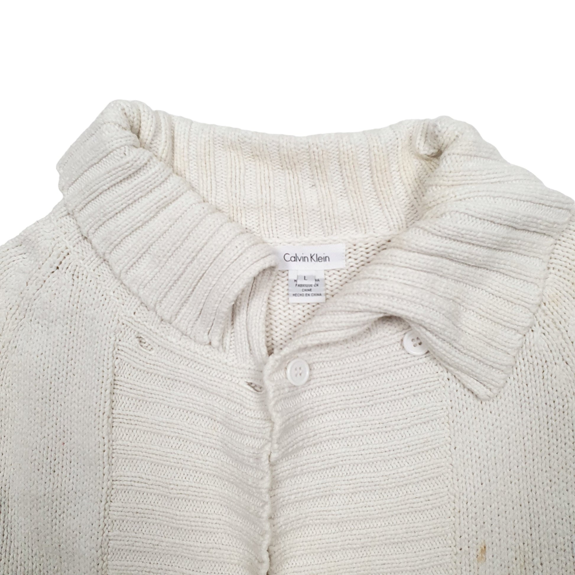 Womens White Calvin Klein Knit Cardigan Cardigan Jumper