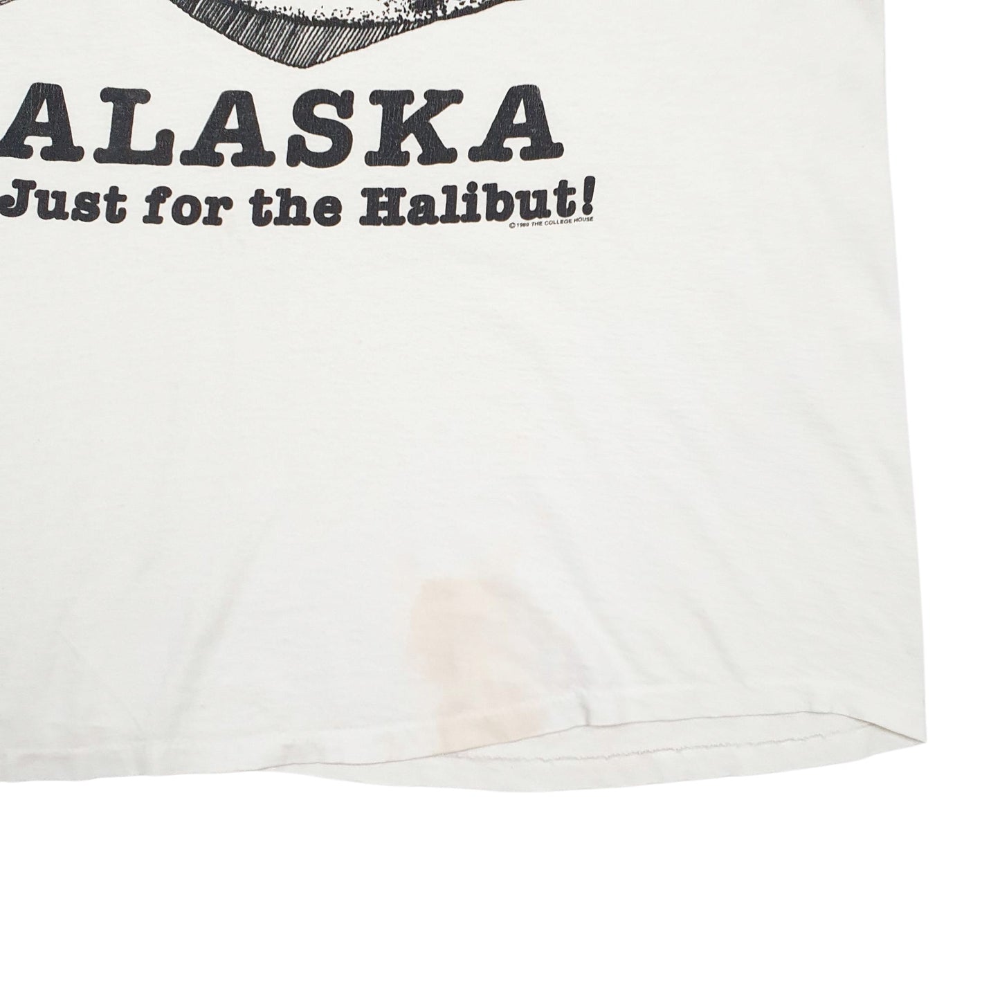 Mens White Unbranded Single Stitch Vintage 80s Short Sleeve T Shirt