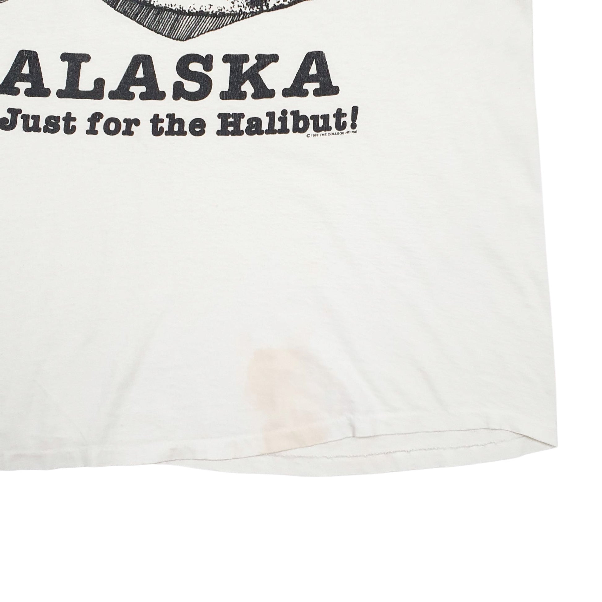 Mens White Unbranded Single Stitch Vintage 80s Short Sleeve T Shirt