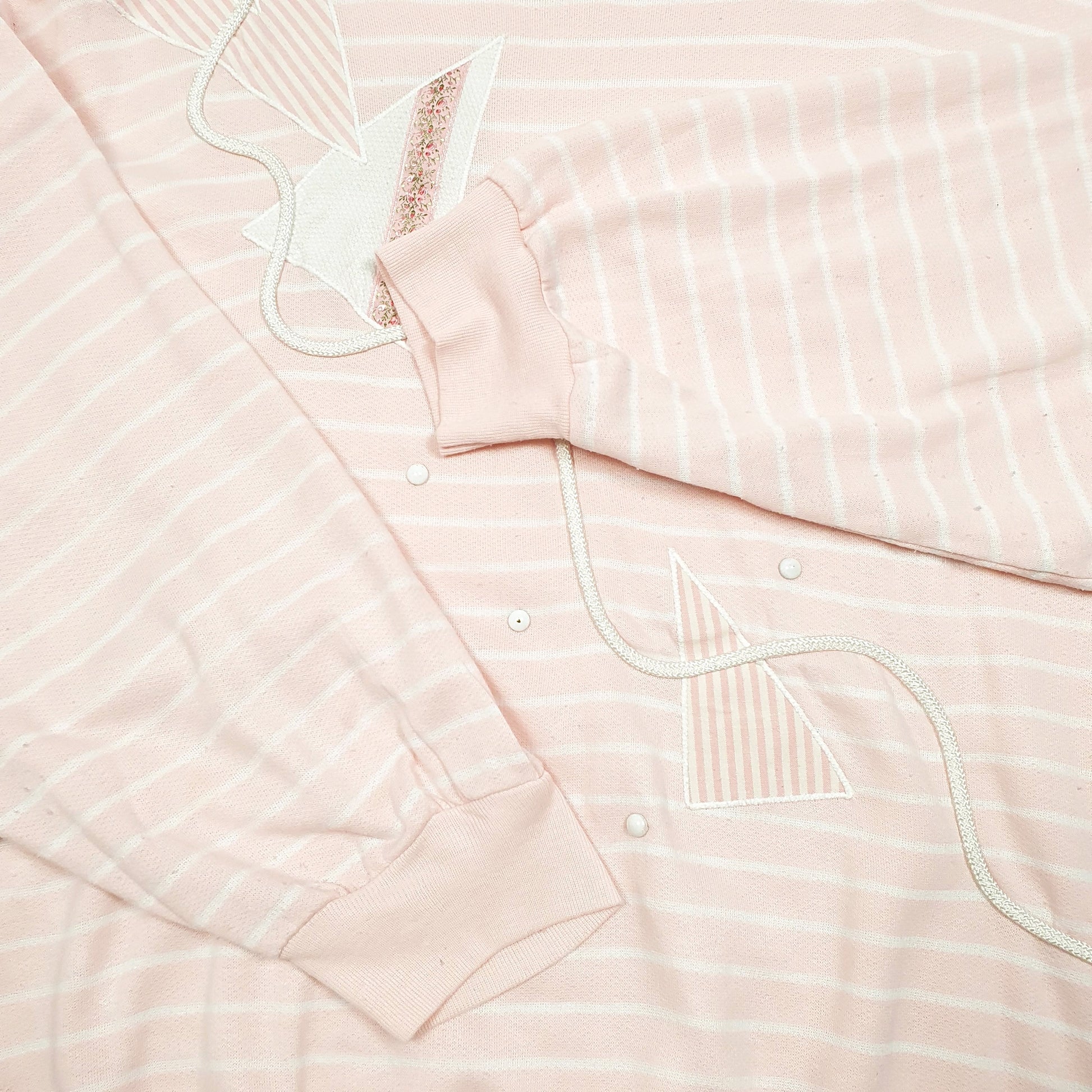 Womens Pink Young Stuff Vintage Made In USA 80s 90s Embroided Crewneck Jumper