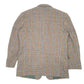 Mens Brown Harris Tweed Vintage Fasini Houndstooth Crewneck Coat