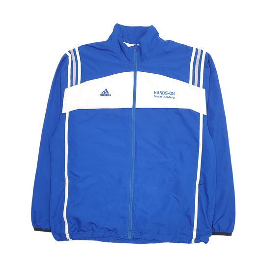 Mens Blue Adidas Soccer Hoodie Coat