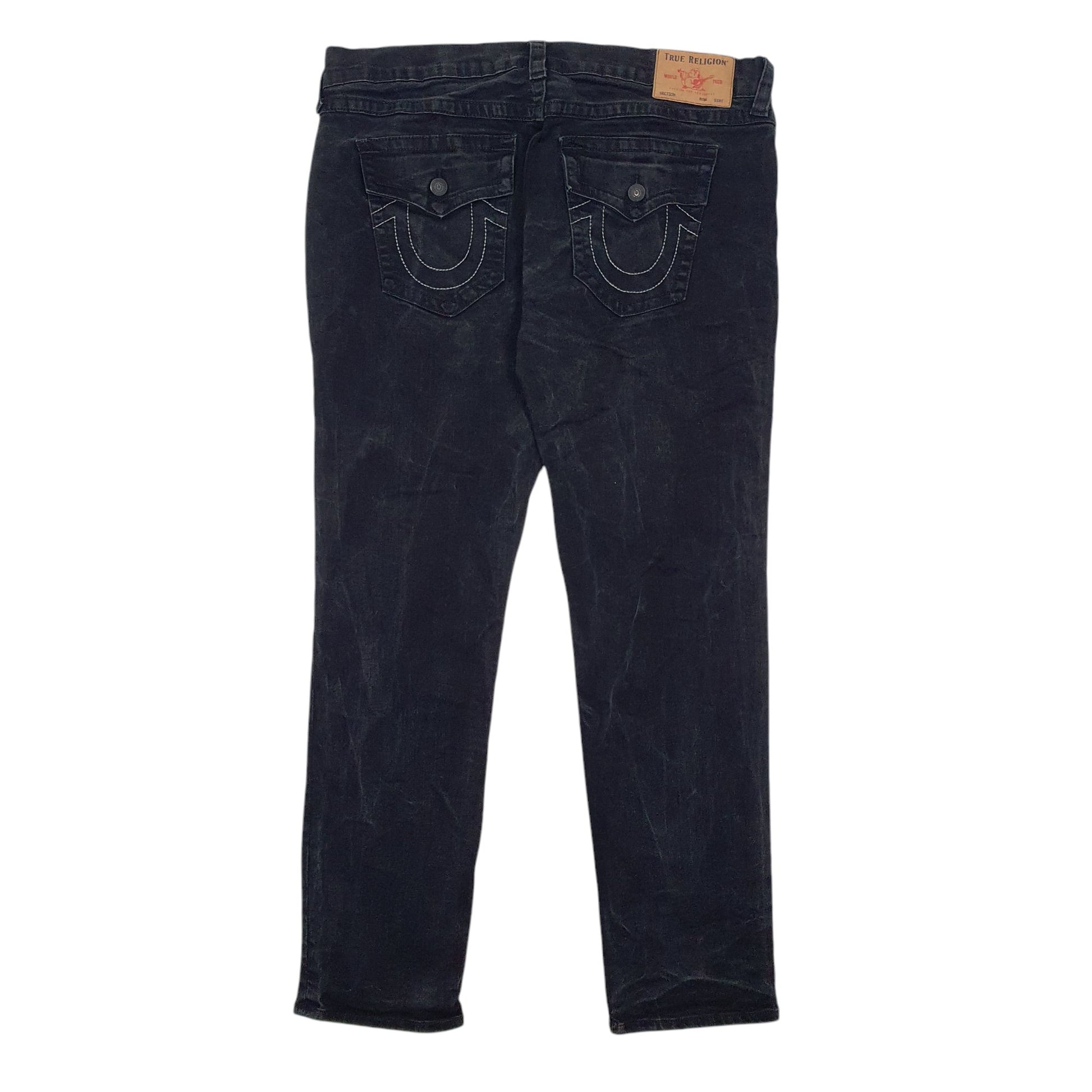 Mens Black True Religon Relaxed Skinny Rocco JeansW40 L32