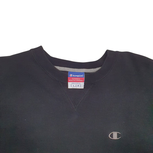 Mens Black Champion  Crewneck Jumper