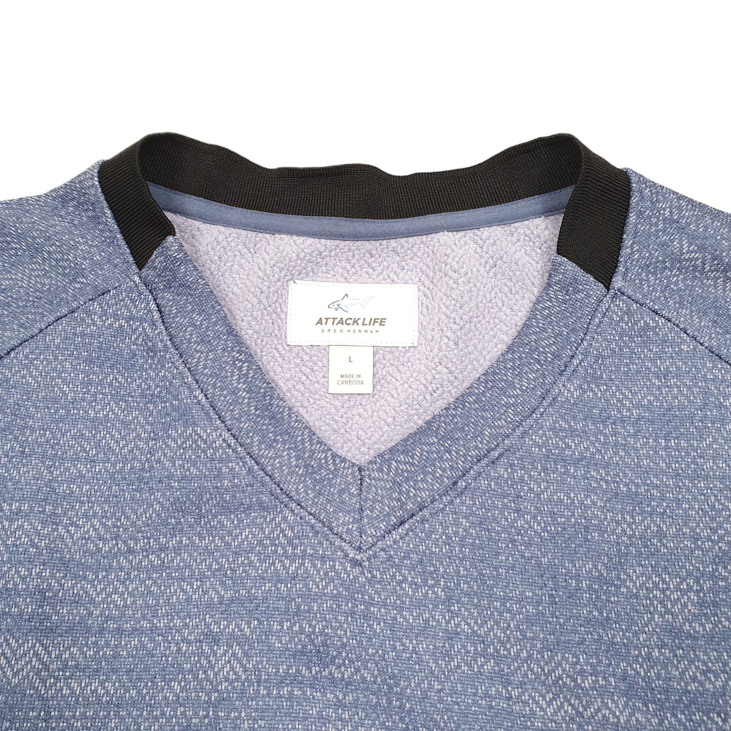Mens Blue Attack Life Surf Sea Beach Hike Light Sweater V Neck Jumper