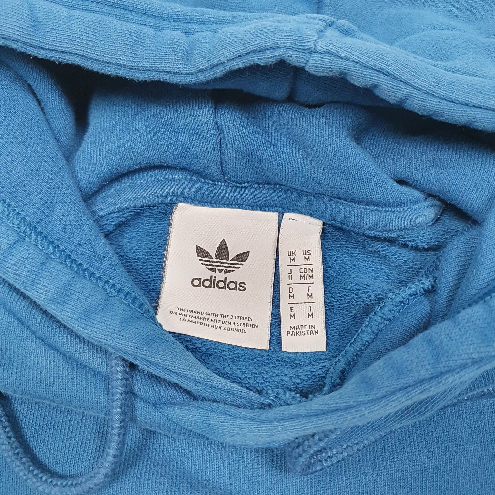 Mens Blue Adidas Spellout Hoodie Jumper