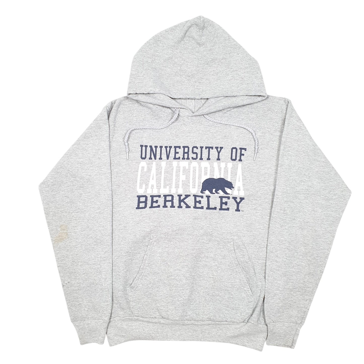 Mens Grey Hanes University Of Berkeley California USA Spellout Hoodie Jumper