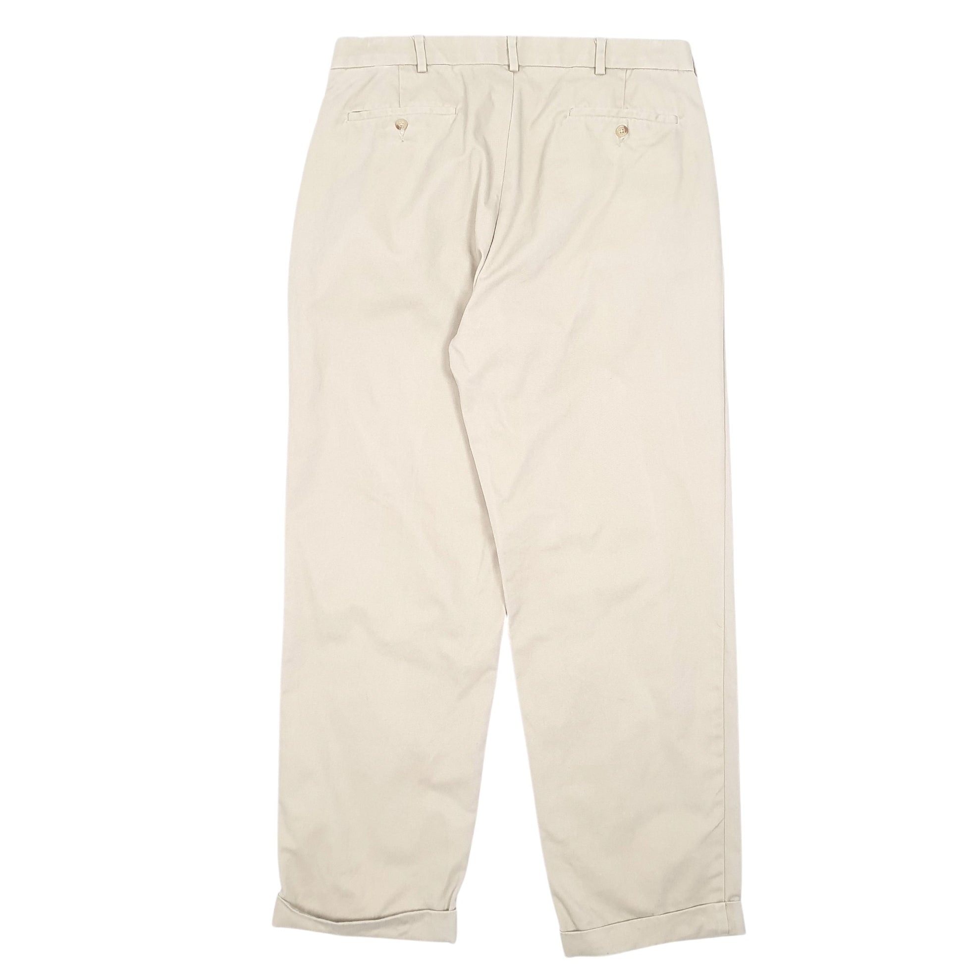 Mens Beige Polo Ralph Lauren Vintage Double Pleated Chino Trousers