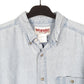 Mens Blue Wrangler Denim Jeans Vintage Rugged Wear Work Chambray Long Sleeve Shirt