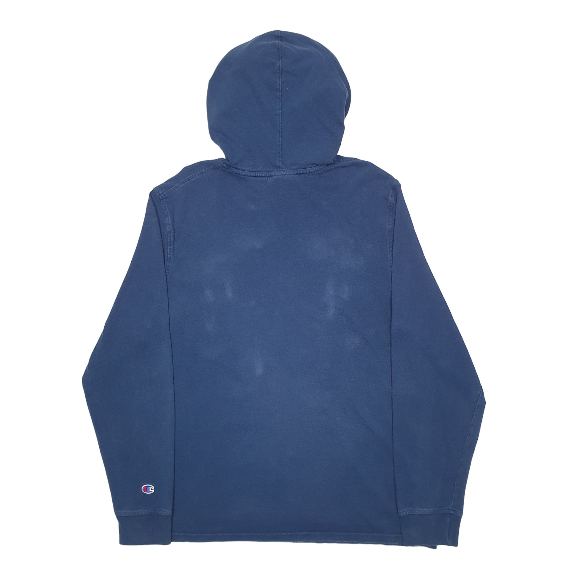 Mens Blue Champion Spellout Hoodie Jumper