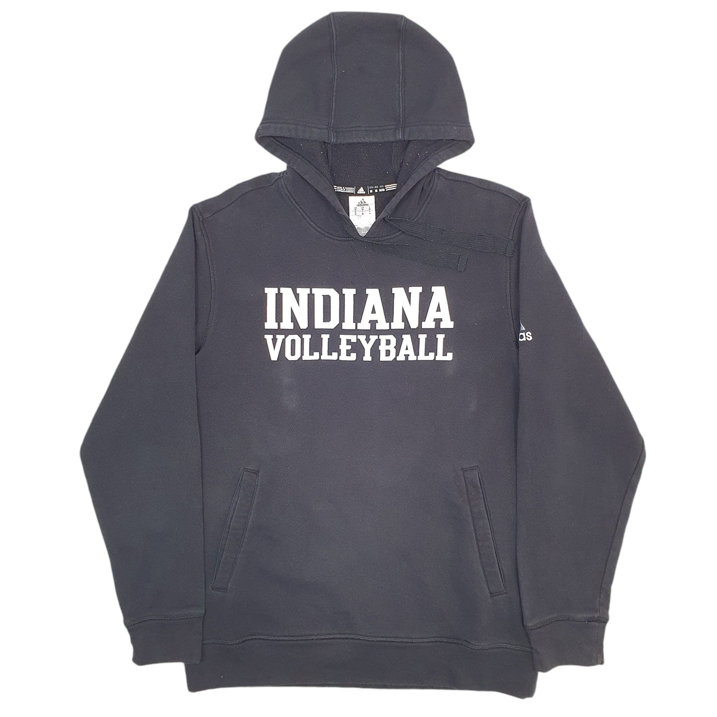 Mens Black Adidas Indiana Volleyball Spellout Hoodie Jumper