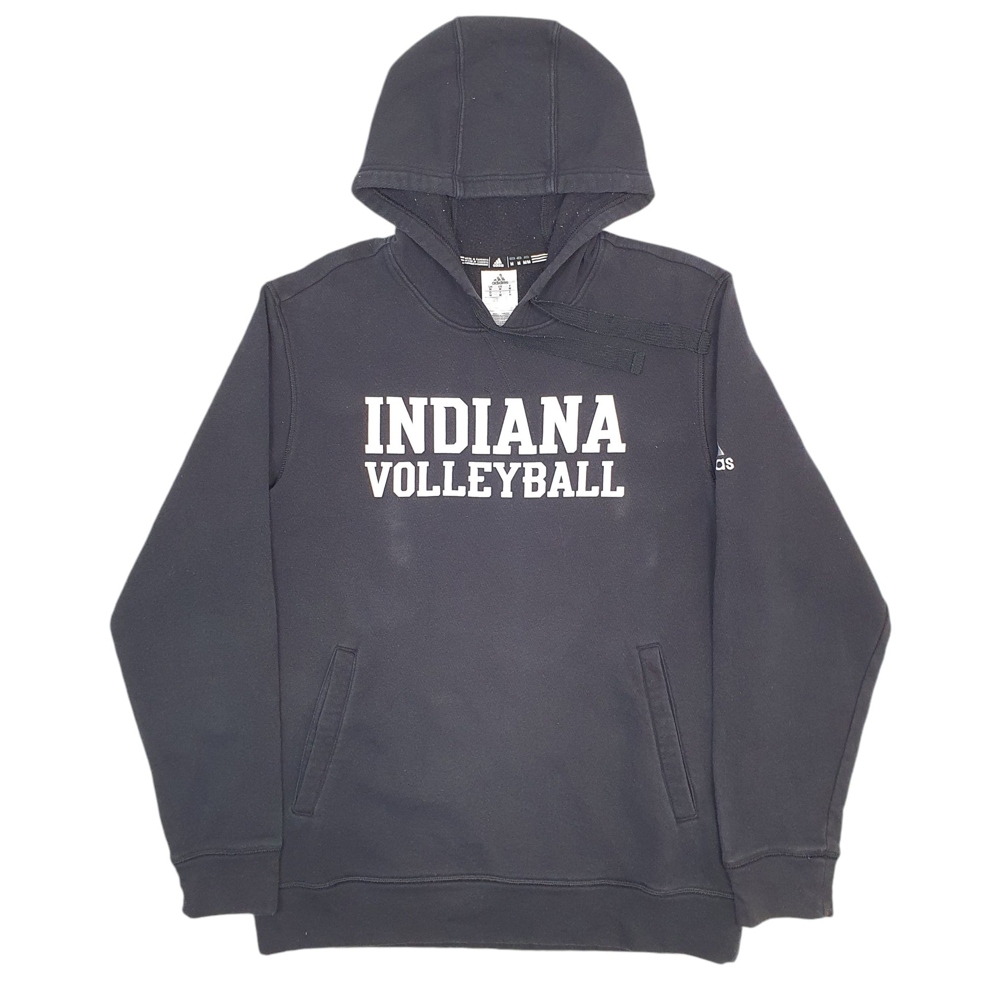 Mens Black Adidas Indiana Volleyball Spellout Hoodie Jumper