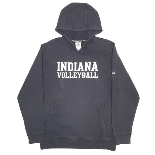 Mens Black Adidas Indiana Volleyball Spellout Hoodie Jumper