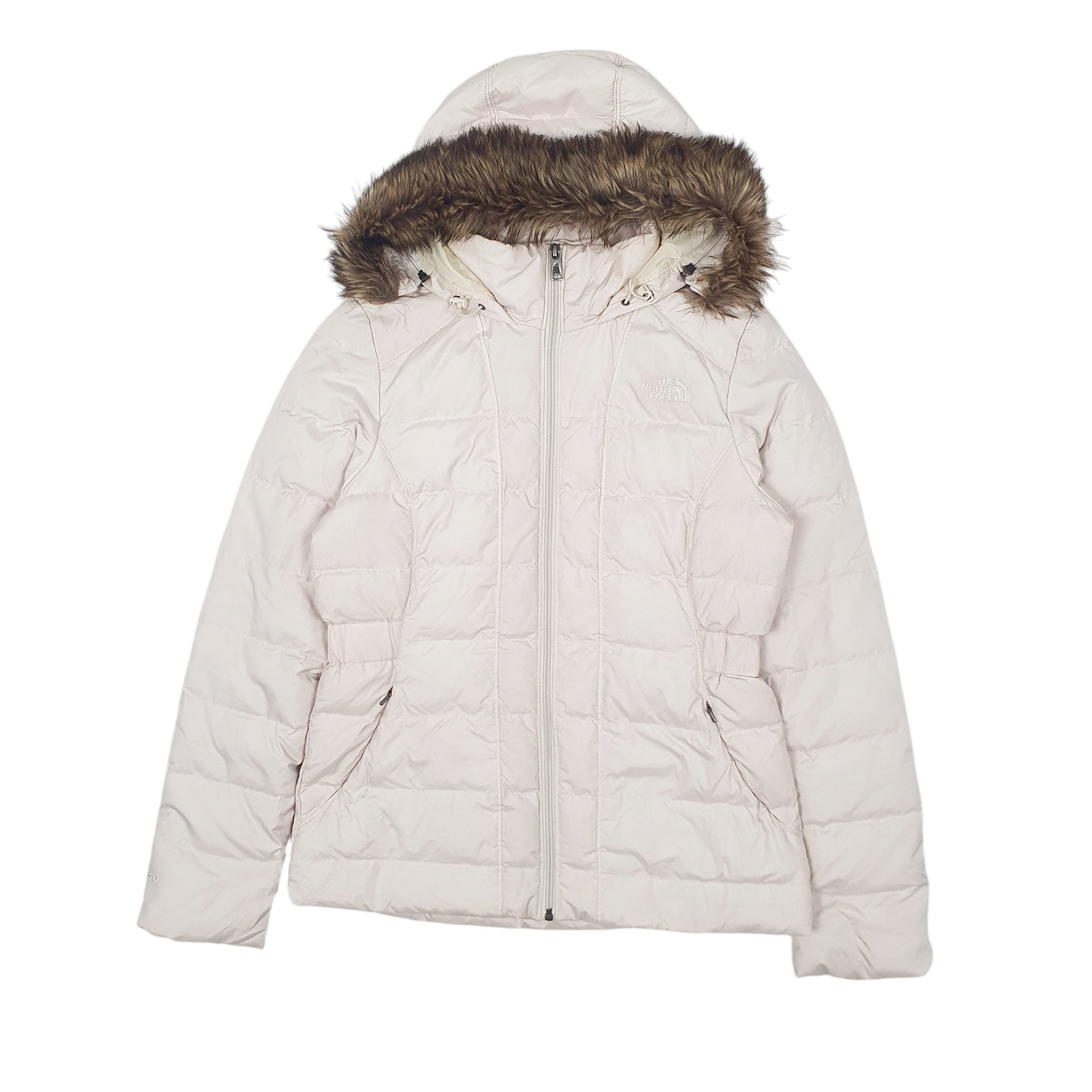 Womens Cream The North Face Parka Fur Hood  Coat