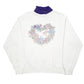 Womens White Gopher Sport Vintage Roll Neck Flowers Birds 90s Made In USA Crewneck Jumper