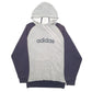 Mens Grey Adidas Spellout Hoodie Jumper