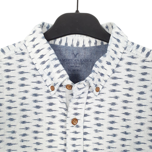 Mens Blue American Eagle Outfitters Navajo Short Sleeve Shirt