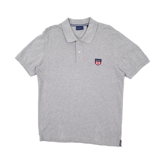 Mens Grey GANT  Short Sleeve Polo Shirt