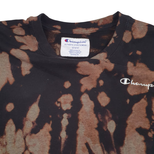 Mens Black Champion Tie Dye Crewneck Jumper