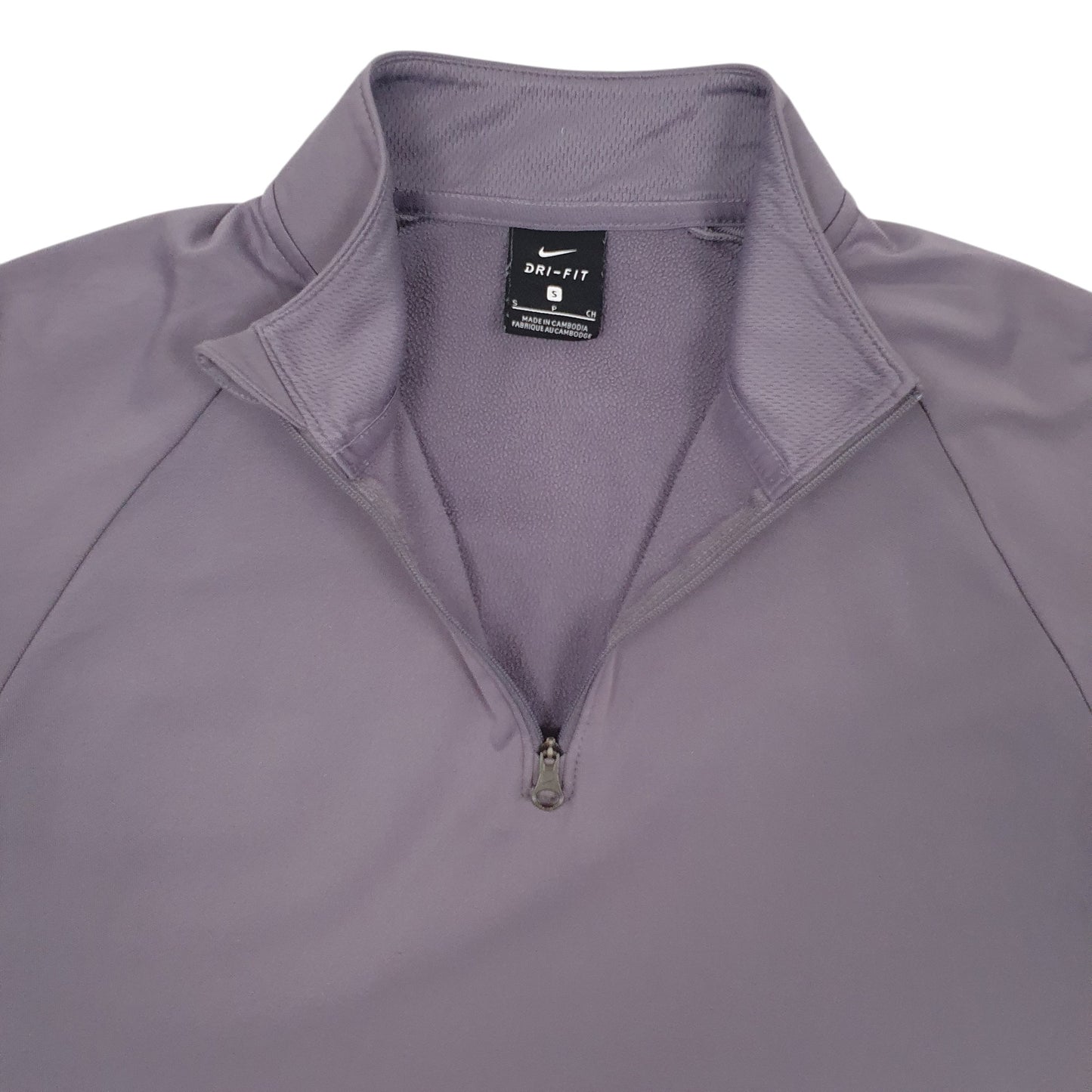 Mens Grey Nike Dri-Fit Active Wear Quarter Zip Jumper