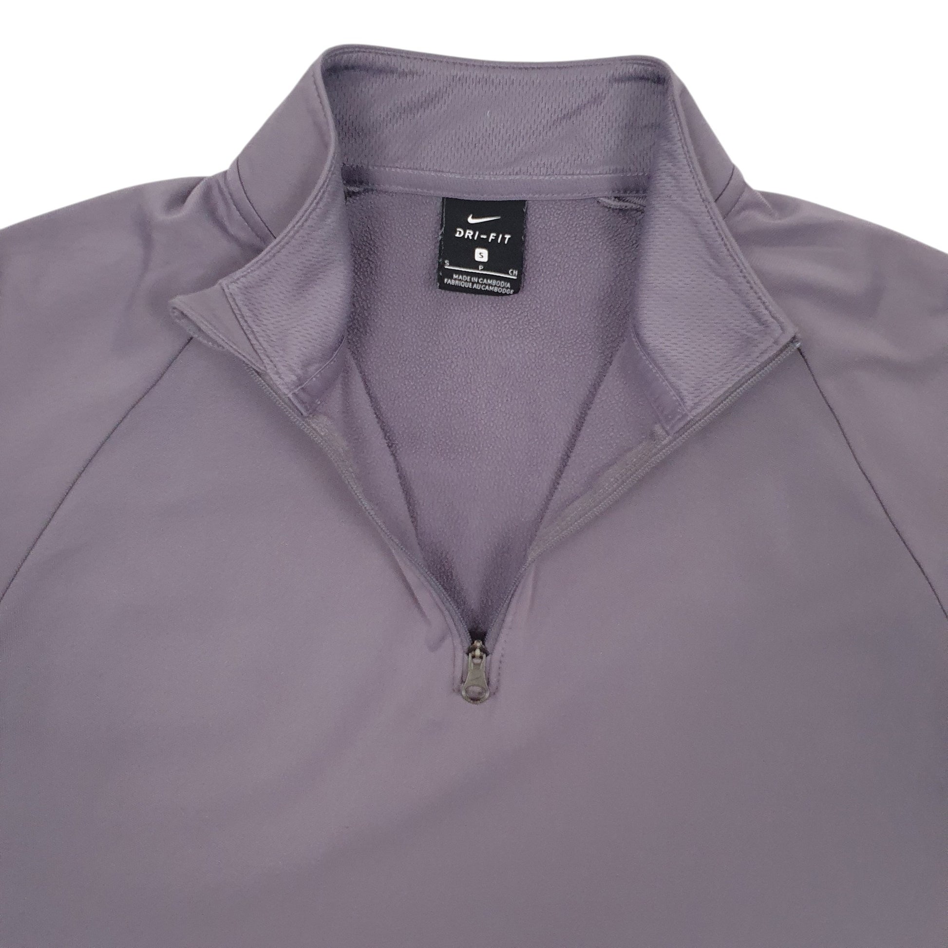 Mens Grey Nike Dri-Fit Active Wear Quarter Zip Jumper