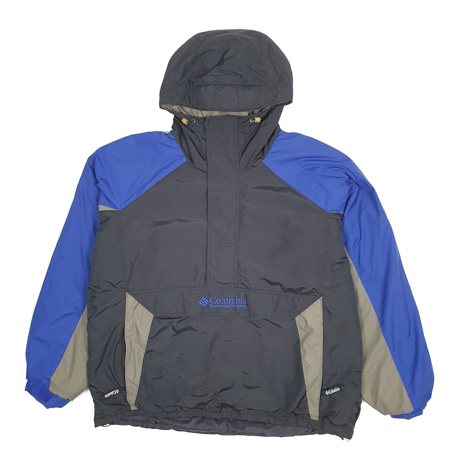 Mens Black Columbia Vintage Pullover Hoodie Smock  Coat