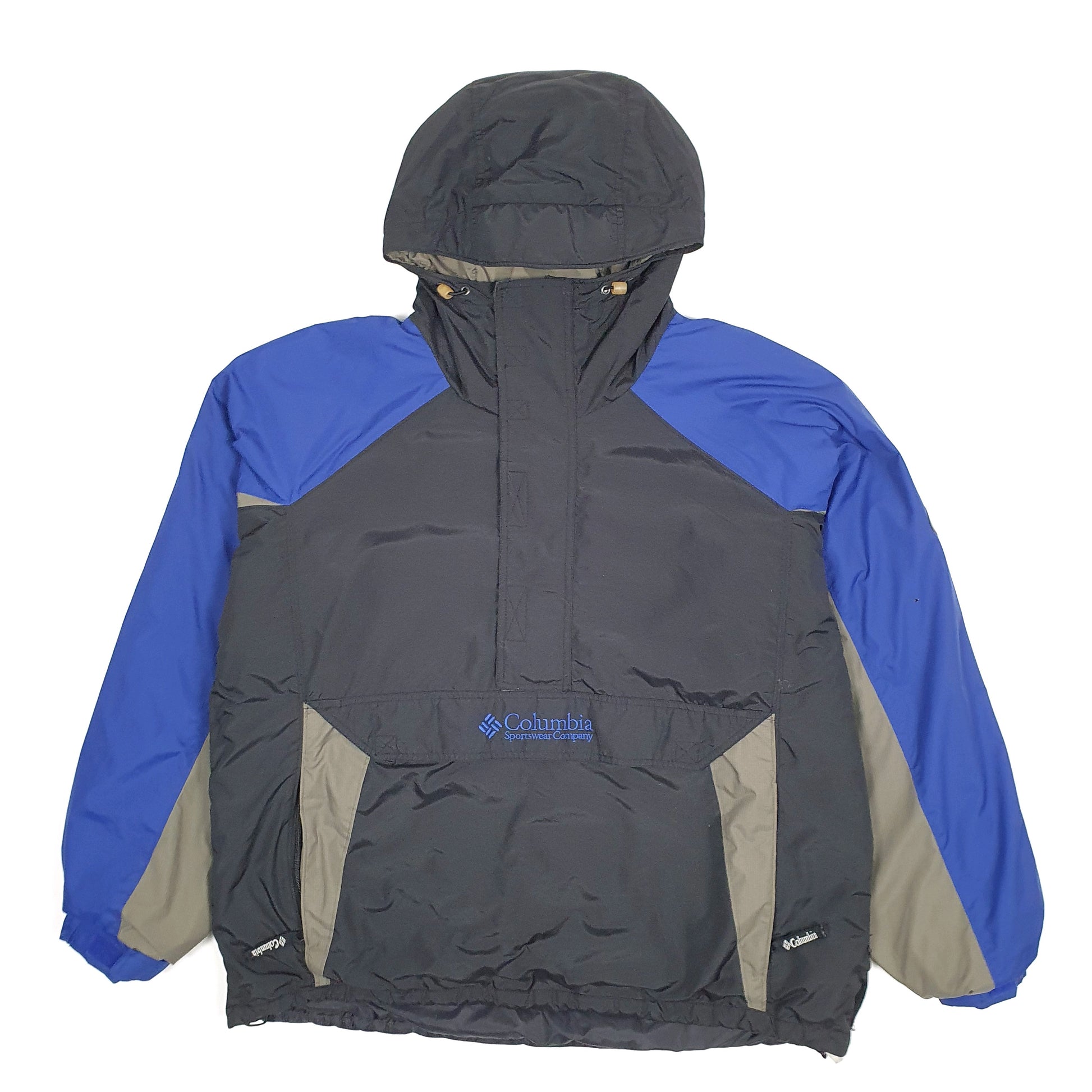 Mens Black Columbia Vintage Pullover Hoodie Smock  Coat